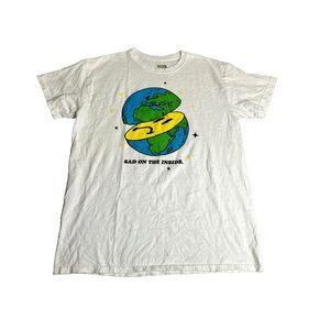 A Lab Shirt Adult Medium White Sad On The Inside Planet Earthy Earthcore Mens‎